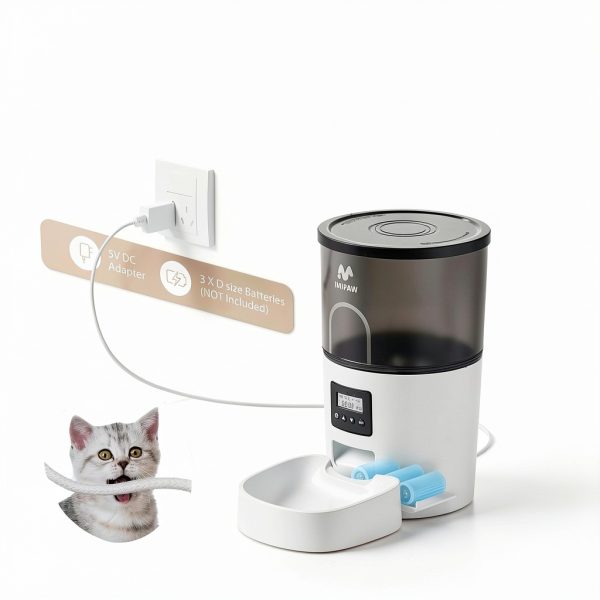 Automatic Cat Feeder IMIPAW 3L Combo with Water Fountain and Dual-2