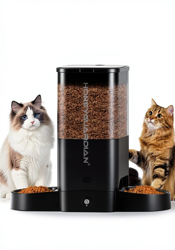 HoneyGuaridan Automatic Cat Feeder 5L WiFi with Bowl Black-1