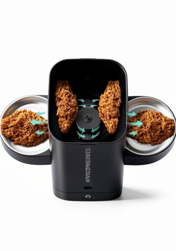HoneyGuaridan Automatic Cat Feeder 5L WiFi with Bowl Black-2