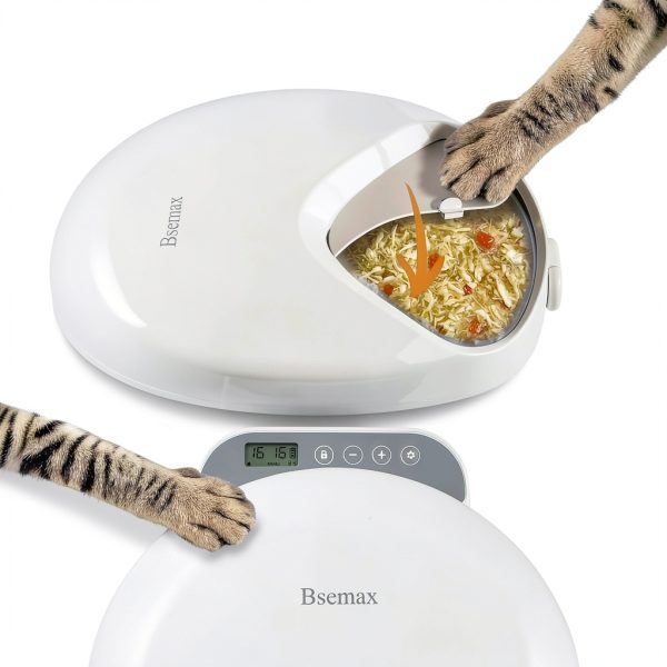 Automatic Wet Food Cat Feeder Bsemax 4‑Meal Refrigerated Ice Packs-2