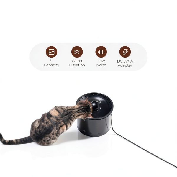 Automatic Cat Feeder IMIPAW 3L Combo with Water Fountain and Dual-4