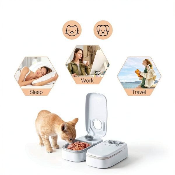 Automatic 2-Meal Cat Feeder NeatenWise Extra Large with 48h Ice Packs-6