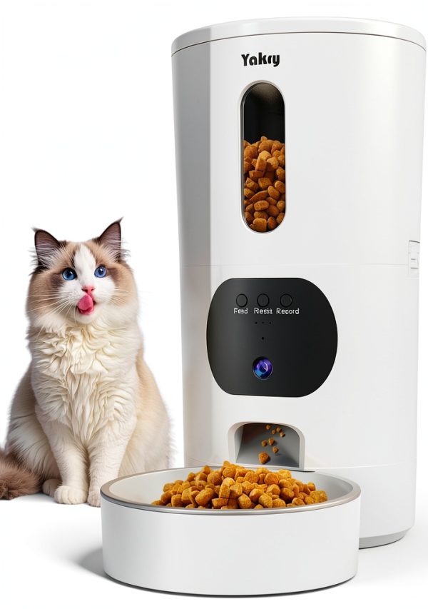 Yakry Automatic Cat Feeder with Camera 5G WiFi 4L Stainless Steel Bowl-0