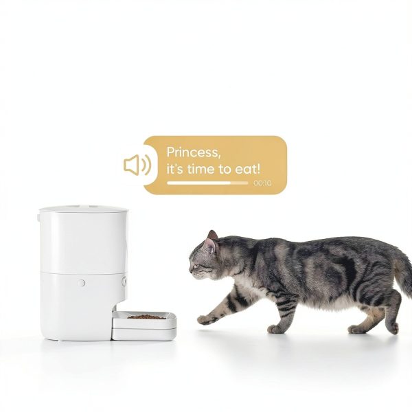 Automatic Cat Feeder Pawsync WiFi Smart Scale 3.6L White‑Grey Model-5