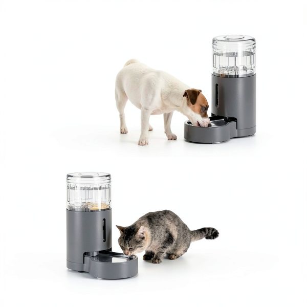 Cat Water Dispenser JUNSPOW 4L Grey Stainless Steel Bowl-5