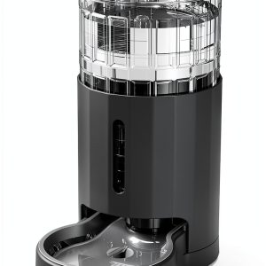 Cat Water Dispenser JUNSPOW 4L Grey Stainless Steel Bowl-0